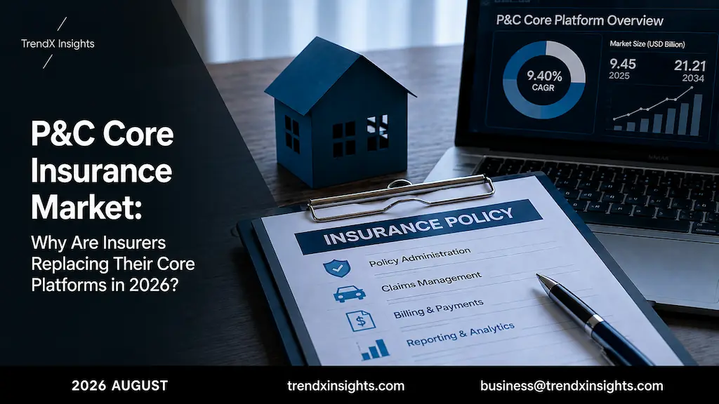 P&C Core Insurance Market 2026 analysis: Guidewire Duck Creek Sapiens Majesco vendor benchmarks AI adoption cloud modernization